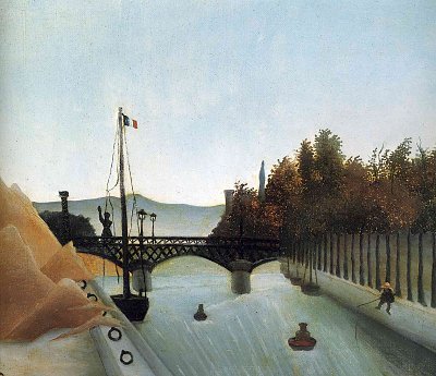 footbridge at passy von Henri Rousseau als Kunstdruck auf Leinwand