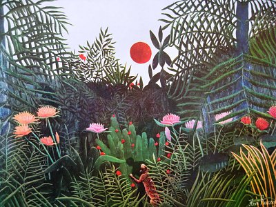 jungle von Henri Rousseau als Kunstdruck auf Leinwand