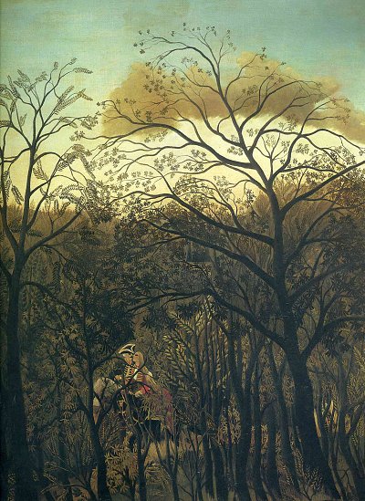 rendez vous in the forest von Henri Rousseau als Kunstdruck auf Leinwand
