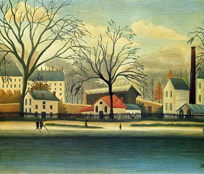 suburban scene von Henri Rousseau als Kunstdruck auf Leinwand