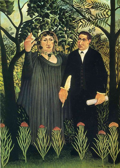 the muse inspiring the poet von Henri Rousseau als Kunstdruck auf Leinwand