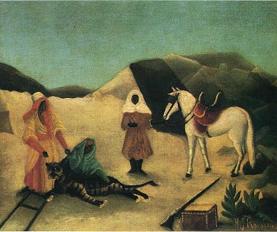 the tiger hunt von Henri Rousseau als Kunstdruck auf Leinwand