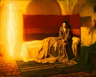The Annunciation von Henry Ossawa Tanner als Kunstdruck auf Leinwand