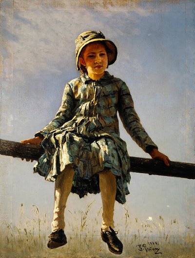 Dragonfly Painter s daughter portrait von Ilya Repin als Kunstdruck auf Leinwand
