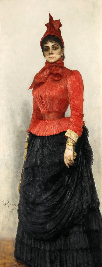 Portraet der Baronesse Warwar von Ilya Repin als Kunstdruck auf Leinwand