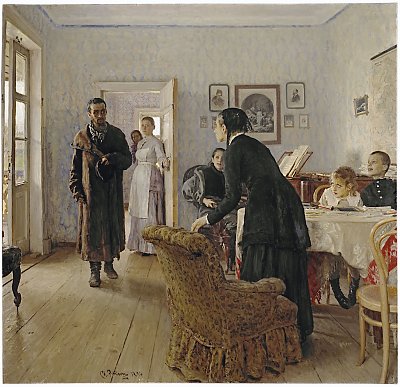 Unexpected visitors von Ilya Repin als Kunstdruck auf Leinwand