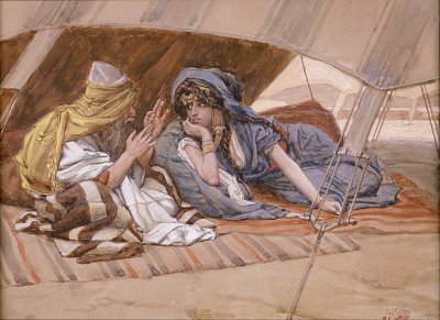 Abram s Counsel to Sarai von James Tissot als Kunstdruck auf Leinwand