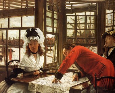 An Interesting Story von James Tissot als Kunstdruck auf Leinwand