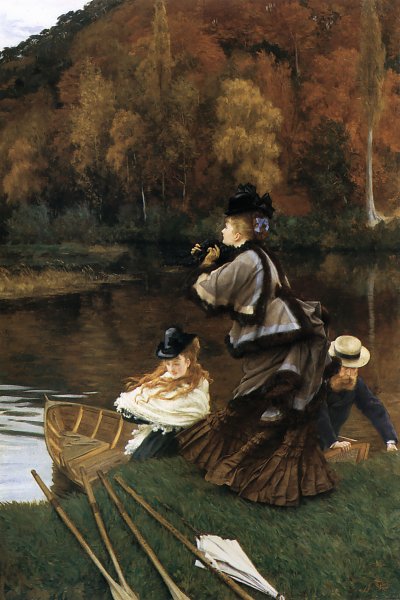 Autumn on the Thames von James Tissot als Kunstdruck auf Leinwand