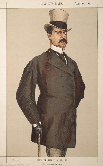 Caricature of Don Manuel Rances y Villanueva von James Tissot als Kunstdruck auf Leinwand