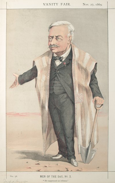 Caricature of Le Viscomte de Lesseps von James Tissot als Kunstdruck auf Leinwand
