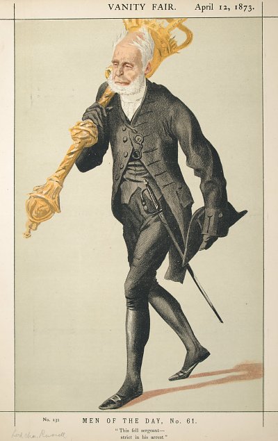 Caricature of Lt Col Lord Charles James Fox Russell von James Tissot als Kunstdruck auf Leinwand