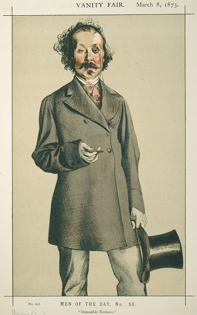 Caricature of Mr Thomas Mayne Reid von James Tissot als Kunstdruck auf Leinwand