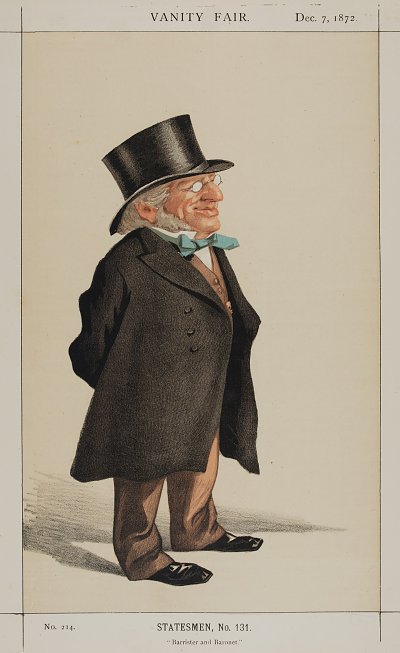 Caricature of Sir Francis Goldsmid M P von James Tissot als Kunstdruck auf Leinwand