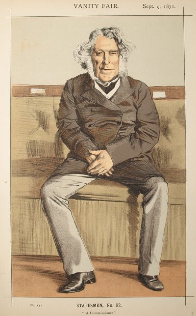 Caricature of The Rt Hon Russell Gurney von James Tissot als Kunstdruck auf Leinwand