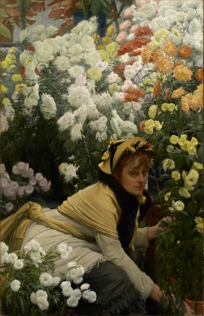 Chrysanthemums von James Tissot als Kunstdruck auf Leinwand