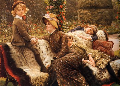 Garden Bench von James Tissot als Kunstdruck auf Leinwand