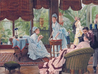 In the conservatory von James Tissot als Kunstdruck auf Leinwand