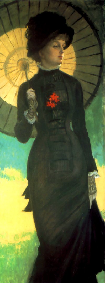 Mrs Newton with a Parasol von James Tissot als Kunstdruck auf Leinwand