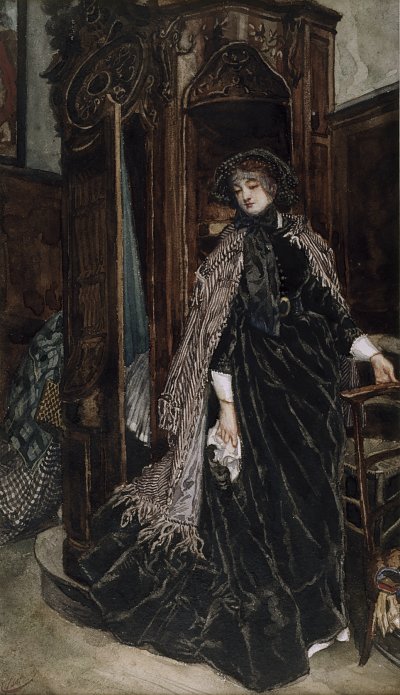 The Confessional von James Tissot als Kunstdruck auf Leinwand