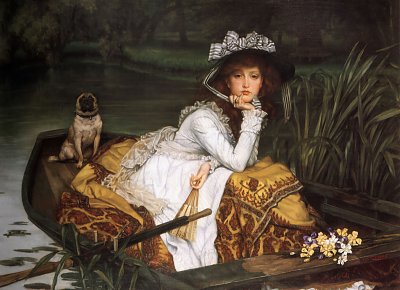 Young Lady in a Boat von James Tissot als Kunstdruck auf Leinwand