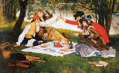 la partie carree von James Tissot als Kunstdruck auf Leinwand