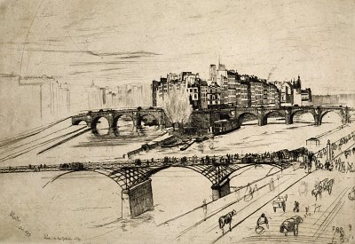 Île de la Cite Paris von James mcneill whistler als Kunstdruck auf Leinwand
