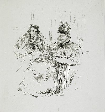Afternoon Tea von James mcneill whistler als Kunstdruck auf Leinwand