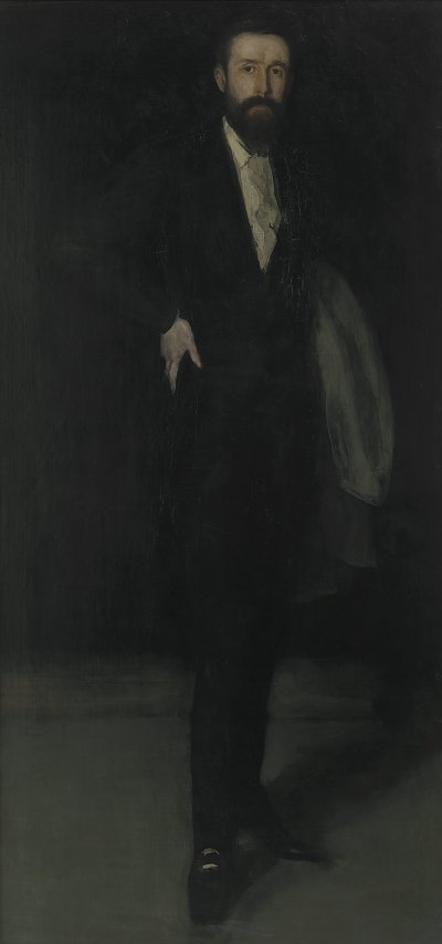 Arrangement in Black Portrait of F R Leyland von James mcneill whistler als Kunstdruck auf Leinwand