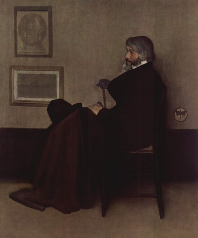 Arrangement in Grau und Schwarz Portraet des Thomas Carlyle von James mcneill whistler als Kunstdruck auf Leinwand