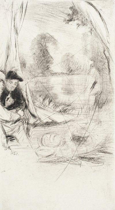 Encamping von James mcneill whistler als Kunstdruck auf Leinwand