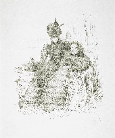 La Mere malade von James mcneill whistler als Kunstdruck auf Leinwand