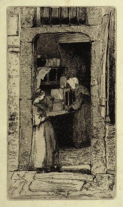 La marchande de moutarde von James mcneill whistler als Kunstdruck auf Leinwand