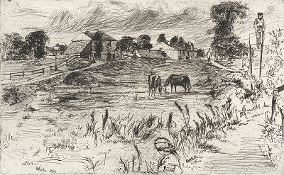 Landscape with the Horse von James mcneill whistler als Kunstdruck auf Leinwand