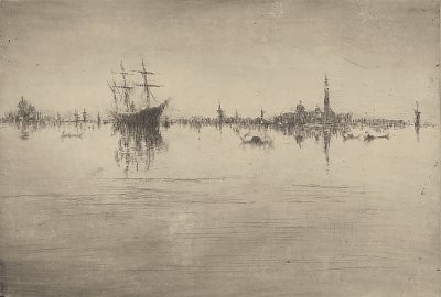 Nocturne from the series Venice a Series of Twelve Etchings von James McNeill Whistler als Kunstdruck auf Leinwand