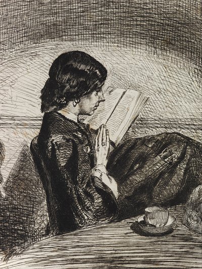 Reading by Lamplight von James McNeill Whistler als Kunstdruck auf Leinwand