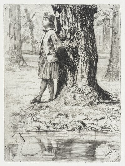 Seymour Standing Under a Tree von James mcneill whistler als Kunstdruck auf Leinwand
