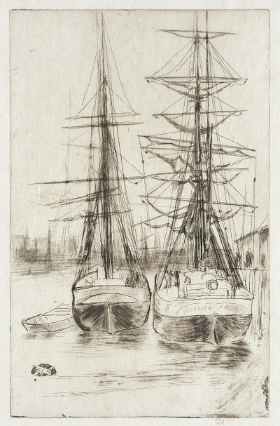 Two Ships von James McNeill Whistler als Kunstdruck auf Leinwand