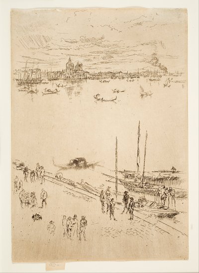 Upright Venice from the Twenty Six Etchings von James McNeill Whistler als Kunstdruck auf Leinwand