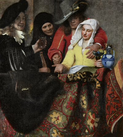 Bei der Kupplerin von Jan Vermeer als Kunstdruck auf Leinwand