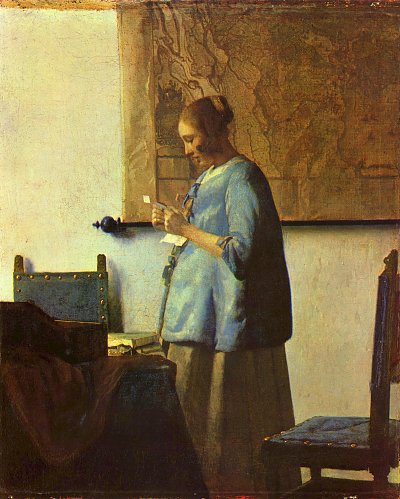 Die Briefleserin von Jan Vermeer als Kunstdruck auf Leinwand