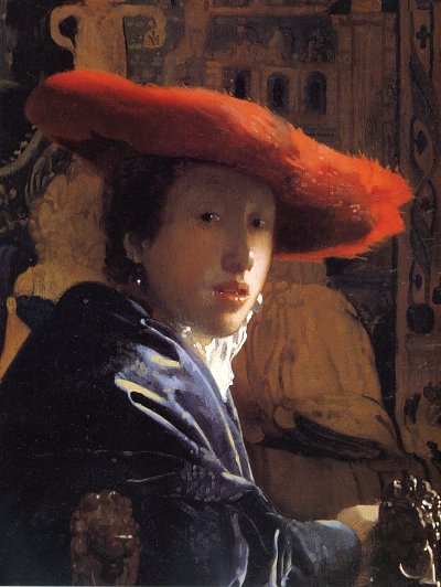 Girl with the red hat von Jan Vermeer als Kunstdruck auf Leinwand