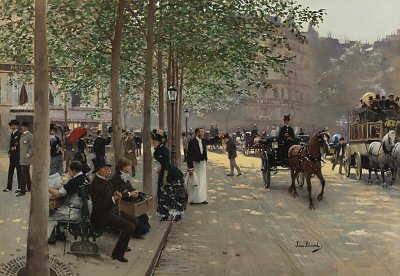 Avenue Parisienne von Jean Beraud als Kunstdruck auf Leinwand