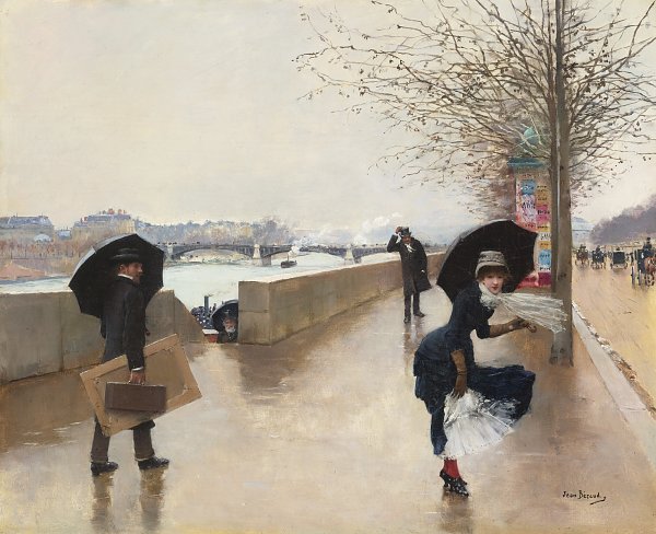 Kunstdruck LE VENT von Jean Beraud als Leinwandbild