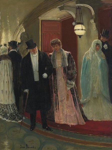 Kunstdruck SORTIE DE LA LOGE DE LOPeRA von Jean Beraud als Leinwandbild