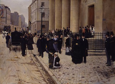 The Church of Saint Philippe du Roule Paris von Jean Beraud als Kunstdruck auf Leinwand