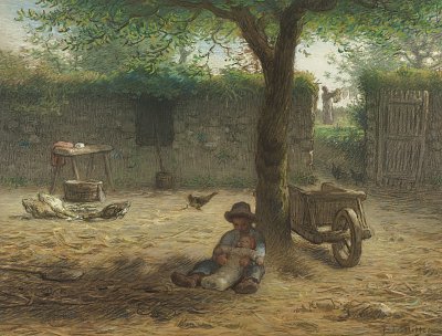Le grand frere von Jean Francois Millet als Kunstdruck auf Leinwand