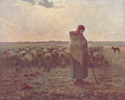 Pastora von Jean Francois Millet als Kunstdruck auf Leinwand
