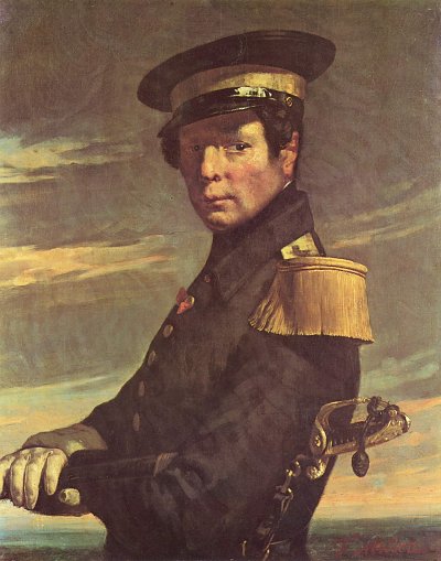 Portrait of a naval officer von Jean Francois Millet als Kunstdruck auf Leinwand