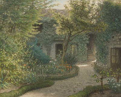 Theodore rousseaus house in Barbizon von Jean Francois Millet als Kunstdruck auf Leinwand